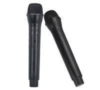 Prop Microphone Set - 23.5 cm, 2 Pieces Fake Microphones Simulation Toy Realistic News Props | Performance Model for Birthday Party Costume Accessories, ABS & Iron Net, Black