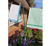 Prop Twist lock Metal Garden Washing Line Galvanised Outdoor Indoor Airer Rope String Cloths Laundry Support pole Extendable from 1.5 to 2.4m (1pk Twist Lock)