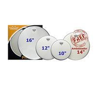 Remo Emperor Coated Tom Pack - 10 12 16" Heads + 14 Ambassador