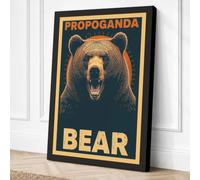 Propaganda Bear Vintage Canvas Wall Art Print 30x20 Inch