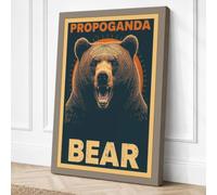 Propaganda Bear Vintage Canvas Wall Art Print 30x20 Inch (76 x 51 cm)