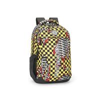 PROPAGANDA School Backpack, Large Central Compartment, Anti-Theft Pocket on the Back, Front Pocket, Side Pockets, Zip, Padded Backrest, Padded and Adjustable, black/yellow, 40x29x17, Casual