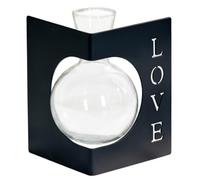 Propagated Plant Holders Love Right Angle Small Glass Vase Black