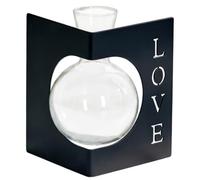 Propagated Plant Holders Love Right Angle Small Glass Vase Black