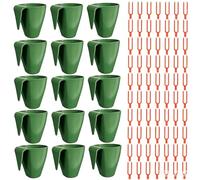 Propagation Cups, 20PCS Small Strawberry Propagation Cups with 50 Vine Press Forks, Hanging Transplant Grow Station for Rooting, Garden Greenhouse Balcony, Green (Small)