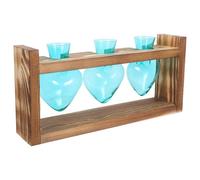 Propagation Station Glass Heart Shaped with Wooden Stand