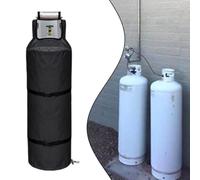 Propane Cylinder Cover Gas Tank Shield Tear Resistant Fabric with Ventilation for Camping - 40x122cm(dark gray)
