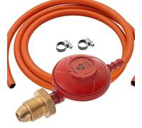 Propane Gas Regulator with 1m of Hose and 2 x Clips 37 mbar Pressure for POL type Calor LPG bottles