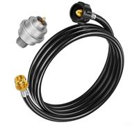 Propane Heater Hose 6FT with Inline Fuel Filter - Heavy Duty Gas Adapter for Butane Propane Cylinders - Secure Brass Connection for Outdoor Camping for Caravan BBQ Grill - Flexible Rubber Pipe