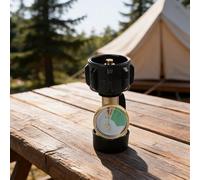 Propane Pressure Gauge with Glow-in-the-Dark Indicator Solid Brass POL Adapter for American Standard Tanks, Leak Detector for BBQ Grills