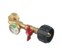 Propane Refill Adapter for 1 lb Bottles Features Control Valve and Gauge for Safe and Quick Refilling from 20 lb Tank