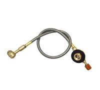 Propane Regulator, Fire Control Valve for Camping Gas Oven, Adjustable, Adjustable Fire Control Valves with Connection Hose, 37 cm Stainless Steel Pipe Valve for Outdoor Camping Stove