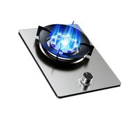 Propane Stove 1 Burner,5.2KW 9-Cavity Gas Cooktop,Auto Ignition,Includes Regulator and Hose,for Camping and Emergency Cooking(Silver,NG)