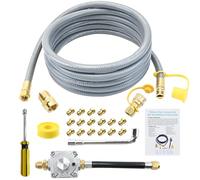 Propane to Natural Gas Conversion Kit Compatible with weber genesis, genesis II, spirit and spirit II, etc Grills,15FT Natural Gas Conversion Kit with Regulator for weber Grills, 1-Year Warranty