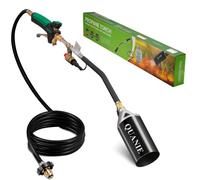 Propane Torch Burner Weed Torch High Output 2,400,000 BTU with 10FT Hose,Heavy Duty Blow Torch with Flame Control and Turbo Trigger Push Button Igniter,Flamethrower for Garden Wood Ice Snow Road(black