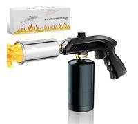 Propane Torch ，Kitchen Cooking Torch, Lighter,Safety Lock& Adjustable Flame Thrower, Kitchen Food Torch Head for Grill, Sous Vide, BBQ (Tank Not Included) (Black)