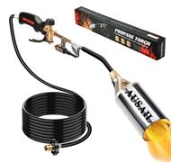 Propane Torch Weed Burner,Blow Torch,Heavy Duty,High Output 1,800,000 BTU,Flamethrower with Turbo Trigger Push Button Igniter and 10 FT Hose for Roof Asphalt,Ice Snow,Road Marking,Charcoal