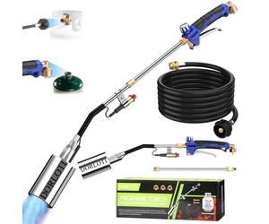 Propane Torch Weed Burner Kit,High Heat Output with Long/Short Mode,12.5FT Hose Heavy Duty Blow Torch Flamethrower with Self Igniter and Turbo Trigger for Weeding,Roofing,BBQ,Melting Ice Snow(33")