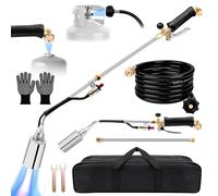 Propane Torch Weed Burner Kit, High Output with Long/Short Mode, Heavy Duty Blow Torch Flamethrower with 12.5FT Hose, Dual Fuel Support for Weed Burning, Melting Ice and Snow, Roofing and BBQ