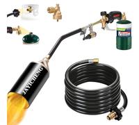 Propane Torch Weed Burner Kit,Weed Torch 2,400,000 BTU Blow Torch with 1lb Propane Cylinder Converter,10 FT Hose Heavy Duty Flamethrower with Turbo Trigger for Flame Weeding,Roofing, Melting Ice Snow