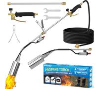 Propane Torch Weed Burner Kit, Weed Torch High Output 2,400,000 BTU with 11.5FT Hose, Heavy Duty Blow Torch with Flame Control and Button Igniter, Flamethrower for Weeding, Roofing, Snow Melting, BBQ