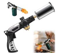 Propane Torch Weed Burner, One-Touch Max Fire Blow Torch with Adjustable Flame Flame Thrower Gun for BBQ Grilling, Charcoal Igniting, Cooking, Sous Vide, Welding, Fireplace(1pack)