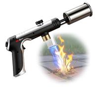 Propane Torch with Safety Lock, Adjustable Kitchen Blow Torch with One-Touch Max Fire Campfire Starter for Cooking, BBQ, Sous Vide and Steak Searing (Tank Not Included)