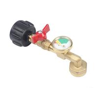 Propane Transfer Adapter with Readable Gauge and Control Valve for Refilling 1 lb Disposable Cylinders