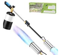 Propane Weed Burner Kit, High Performance with 10ft Fabric Hose, Heavy Duty Torch with Flame Control and Turbo Trigger for Ice, Snow, Road, Asphalt