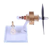 Propeller Airplane Head Stirling Motor Model, High Quality Brass Stirling Motor Experiment Kit for Physics Lessons, Desktop, Engineers & Technology Lovers, Gift for Adults