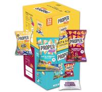 Proper Corn Popcorn Sweet & Salty With Proper Chips BBQ And Salt & Vinegar Bundle Of 64 x 14g Boxed Treatz