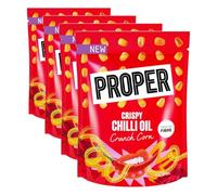 PROPER Crunch Corn Crispy Chilli Oil®, Sharing Snack Bag, 125g (Pack of 4)