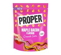Proper Crunch Corn - High in Fibre Savoury Snack - 4 x 150g Bags (Maple Bacon Flavour)
