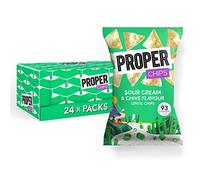 PROPER - Lentil Chips Flavoured with Sour Cream & Chives | Vegan & Gluten Free | 20g Single Serve (24 Packs)