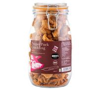 Proper Pork Crackling - 1.5L Glass Jar - Available in Multiple Flavours - Keto-friendly, Allergen-Free, Low Carb & High Protein, Handmade in Britain (BBQ)