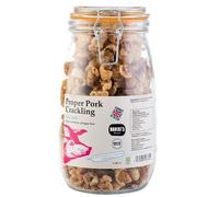 Proper Pork Crackling - 1.5L Glass Jar - Available in Multiple Flavours - Keto-friendly, Allergen-Free, Low Carb & High Protein, Handmade in Britain (Sea Salt)