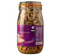 Proper Pork Crackling - 1.5L Glass Jar - Available in Multiple Flavours - Keto-friendly, Allergen-Free, Low Carb & High Protein, Handmade in Britain (Worcestershire Sauce)