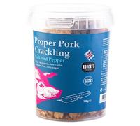 Proper Pork Crackling - 100g Pot - Available in Multiple Flavours - Keto-friendly, Allergen-Free, Low Carb & High Protein, Handmade in Britain (Sea Salt & Pepper)