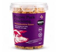Proper Pork Crackling 100g Pot - Keto, Low Carb, Gluten Free, High Protein Snack - Pork Rind - Pork Scratchings - Multi-Flavour & Multipack (Single Pot (1 x 100g Pot), Worcestershire Sauce)