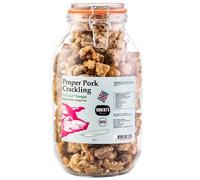 Proper Pork Crackling - 3L Glass Jar - Available in Multiple Flavours - Keto-friendly, Allergen-Free, Low Carb & High Protein, Handmade in Britain (Salt & Vinegar)