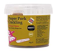 Proper Pork Crackling - 55g Pot - 10 Flavours - Keto-friendly, Allergen-Free, Low Carb & High Protein, Handmade in Britain (Chinese 5 Spice)