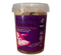 Proper Pork Crackling - 6 X 100g Pots - Available in Multiple Flavours - Keto-friendly, Allergen-Free, Low Carb & High Protein, Handmade in Britain (Worcestershire Sauce)