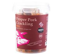 Proper Pork Crackling - 6 X 100g Pots - Available in Multiple Flavours - Keto-friendly, Allergen-Free, Low Carb & High Protein, Handmade in Britain (BBQ)