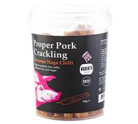 Proper Pork Crackling - 6 X 100g Pots - Available in Multiple Flavours - Keto-friendly, Allergen-Free, Low Carb & High Protein, Handmade in Britain (Extreme Naga Chilli)