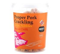 Proper Pork Crackling Mini Nibbles 200g Pots - Available in Multiple Flavours - Keto, Gluten & Allergen Free, Low Carb, High Protein - Handmade in Britain with Family Recipe (Sweet Chilli)