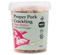 Proper Pork Crackling Mini Nibbles 200g Pots - Available in Multiple Flavours - Keto, Gluten & Allergen Free, Low Carb, High Protein - Handmade in Britain with Family Recipe (Salt & Vinegar)