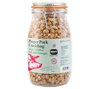 Proper Pork Crackling Mini Nibbles 750g Glass Jar - Keto Friendly, Low Carb, High Protein Snack - Allergen Free Pork Rinds - Handmade in Britain - Available in Multiple Flavours (Salt & Vinegar)