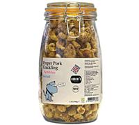 Proper Pork Crackling Nibbles 1.5L / 600g Glass Jar - Available in Multiple Flavours - Keto, Gluten & Allergen Free, Low Carb, High Protein (Sea Salt)