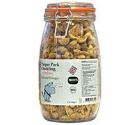 Proper Pork Crackling Nibbles 1.5L / 600g Glass Jar - Available in Multiple Flavours - Keto, Gluten & Allergen Free, Low Carb, High Protein (Salt and Vinegar)