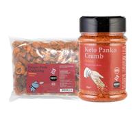 Proper Pork Crackling Nibbles + Keto Panko Rind Crumb Bundle - Keto, Gluten & Allergen Free, Low Carb, High Protein - Handmade in Britain with Family Recipe (Chorizo)